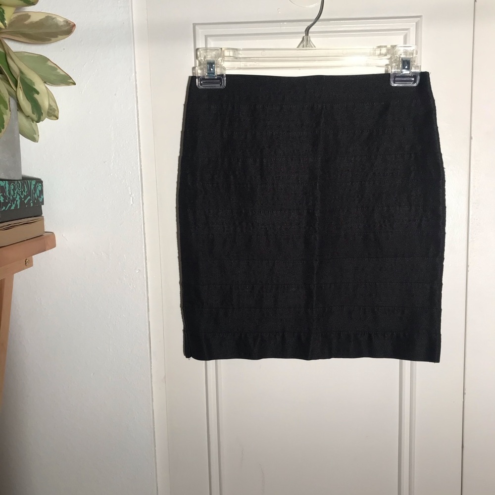 Black bodycon mini skirt